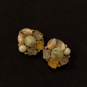 Vintage Signed ART Stone Earrings
